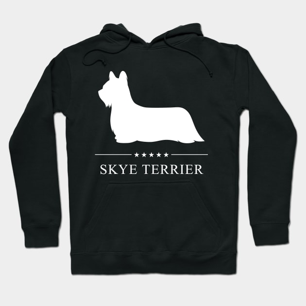 Skye Terrier Dog White Silhouette Hoodie by millersye